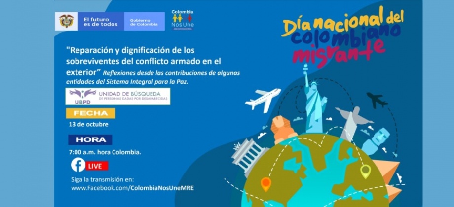 Si usted es sobreviviente del conflicto armado y se encuentra en el exterior, lo invitamos a participar en el diálogo con la Unidad de Búsqueda de Personas dadas por Desaparecidas, el 13 de octubre de 2021