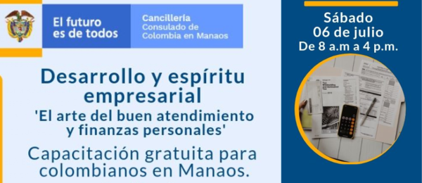 6 de Julio: Capacitación gratuita para colombianos en Manaos